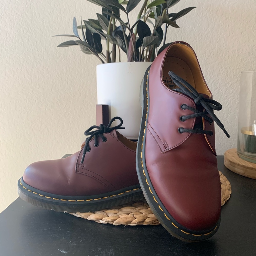Dr. Martens Burgundy Leather Flats